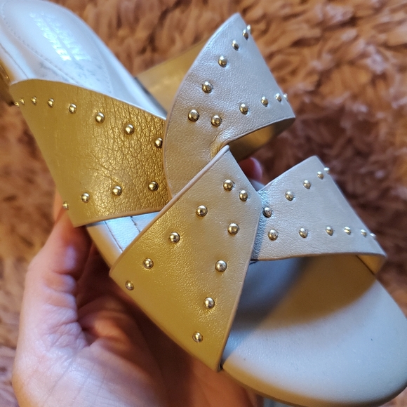 Alfani Nude Studded Slide Sandals 6 - Picture 5 of 7